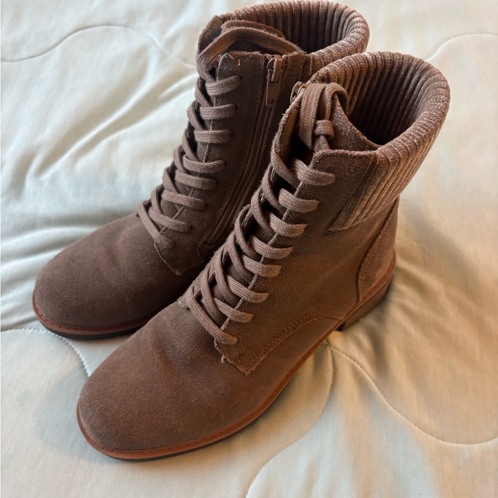 Clarks Tan Lace-Up Ankle Boots